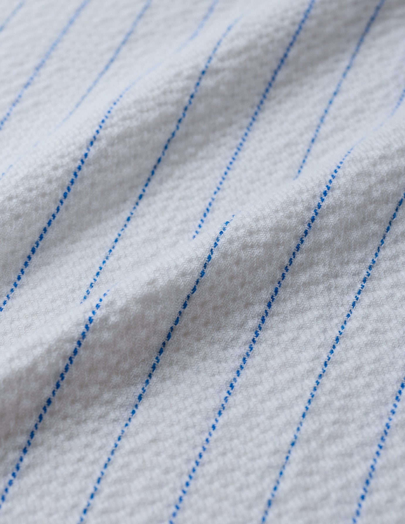 Seersucker Short Sleeve Shirt Blue Stripes